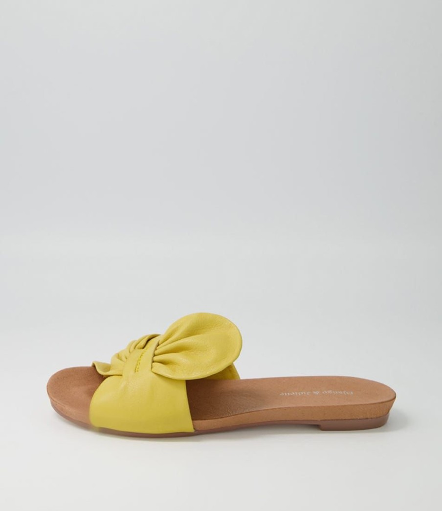 Shoes DJANGO & JULIETTE | Jacool Yellow Leather Slides