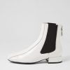 Shoes DJANGO & JULIETTE | Voria White Black Patent Elastic Ankle Boots