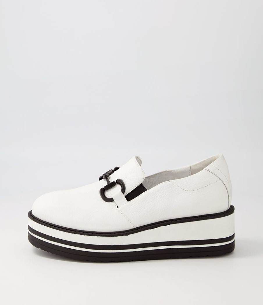 Shoes TOP END | Senas White Leather Loafers