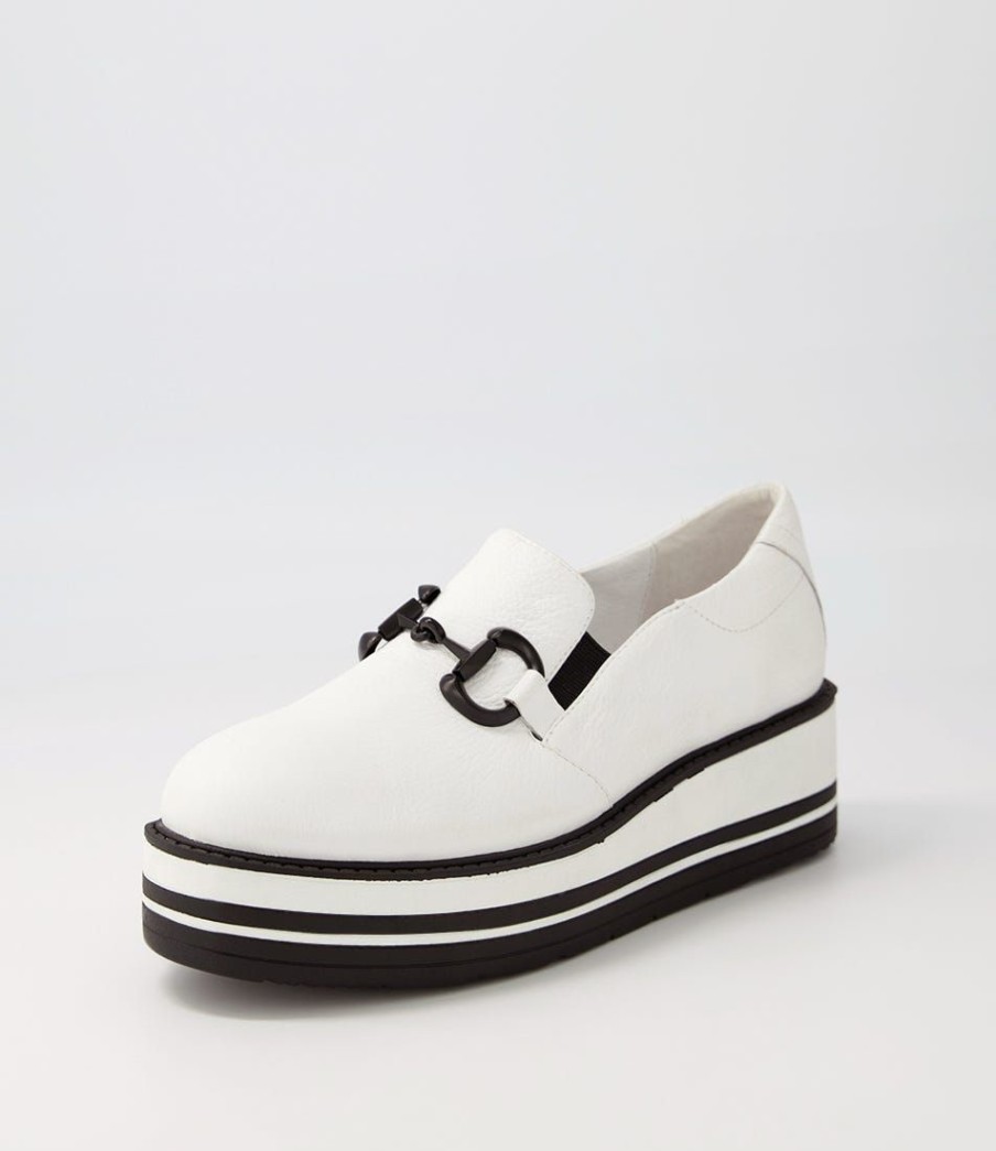 Shoes TOP END | Senas White Leather Loafers