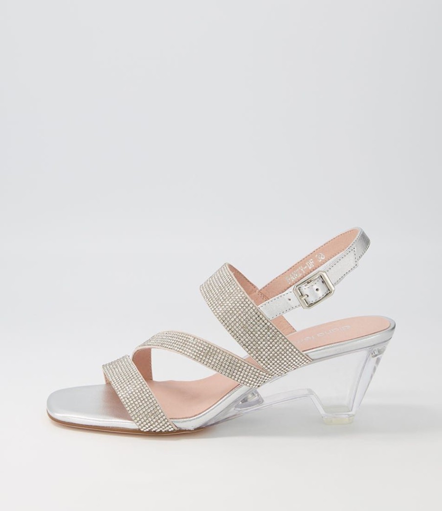 Shoes DIANA FERRARI | Fanzy Silver Jewels Leather Sandals