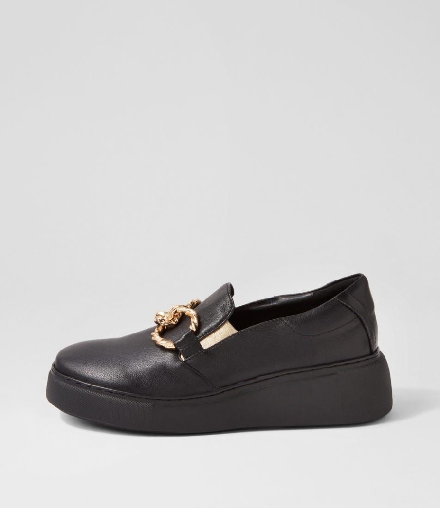 Shoes DJANGO & JULIETTE | Yanky Black Leather Sneakers