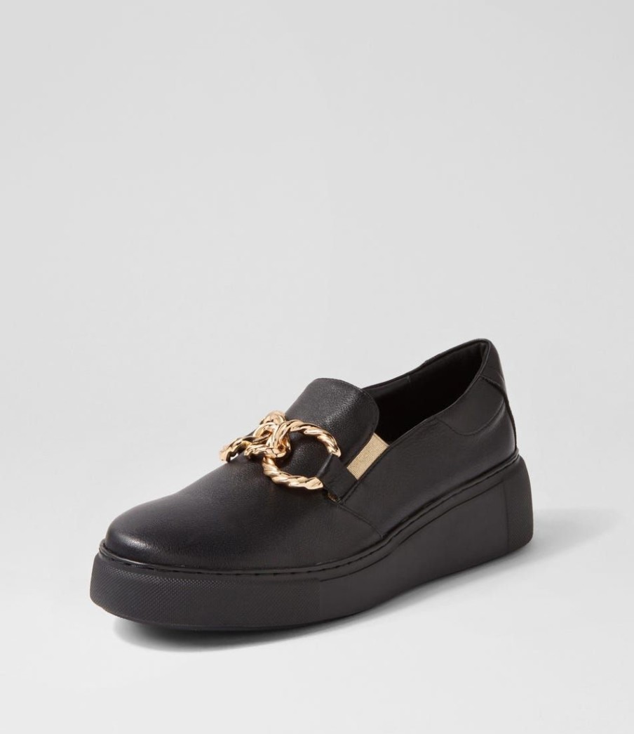 Shoes DJANGO & JULIETTE | Yanky Black Leather Sneakers