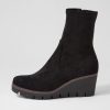 Shoes DJANGO & JULIETTE | Nibal Black Stretch Microsuede Ankle Boots