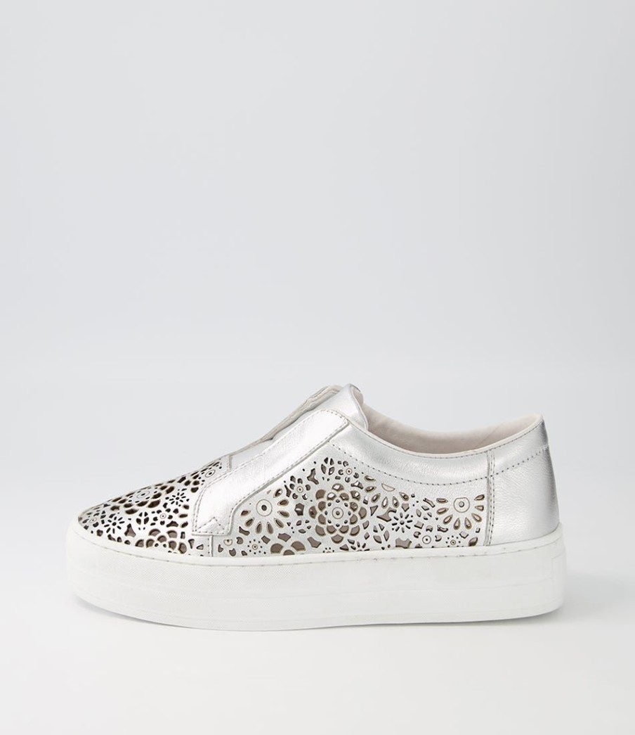 Shoes DJANGO & JULIETTE | Seong Silver White Leather Sneakers