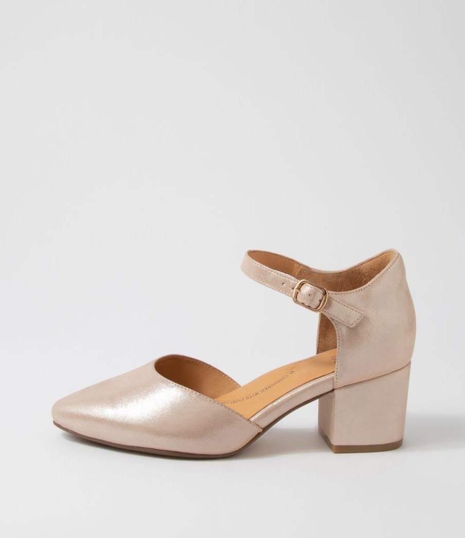 Shoes ZIERA | Vitor Xw Rose Shimmer Leather Heels