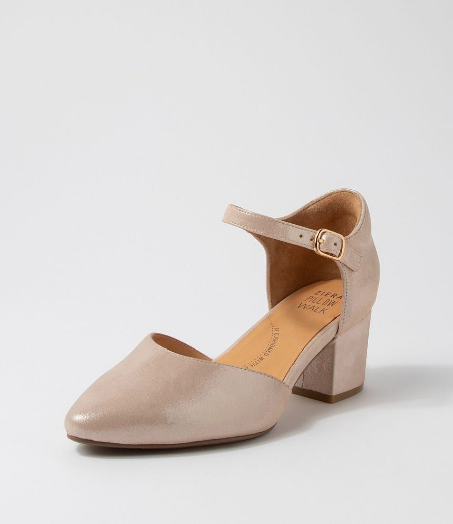 Shoes ZIERA | Vitor Xw Rose Shimmer Leather Heels