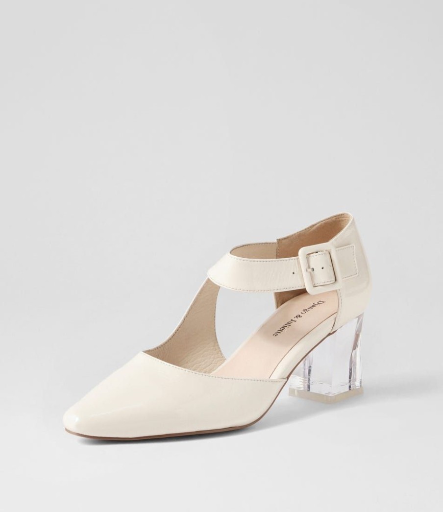 Shoes DJANGO & JULIETTE | Happie Ivory Patent Leather Heels