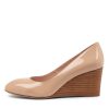 Shoes TOP END | Melvina Nude Patent Leather Wedges