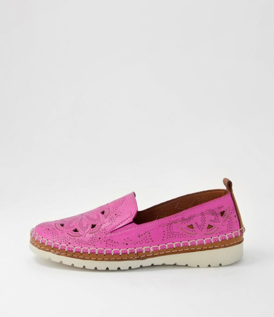 Shoes DIANA FERRARI | Moala Fuchsia Tan Leather Loafers