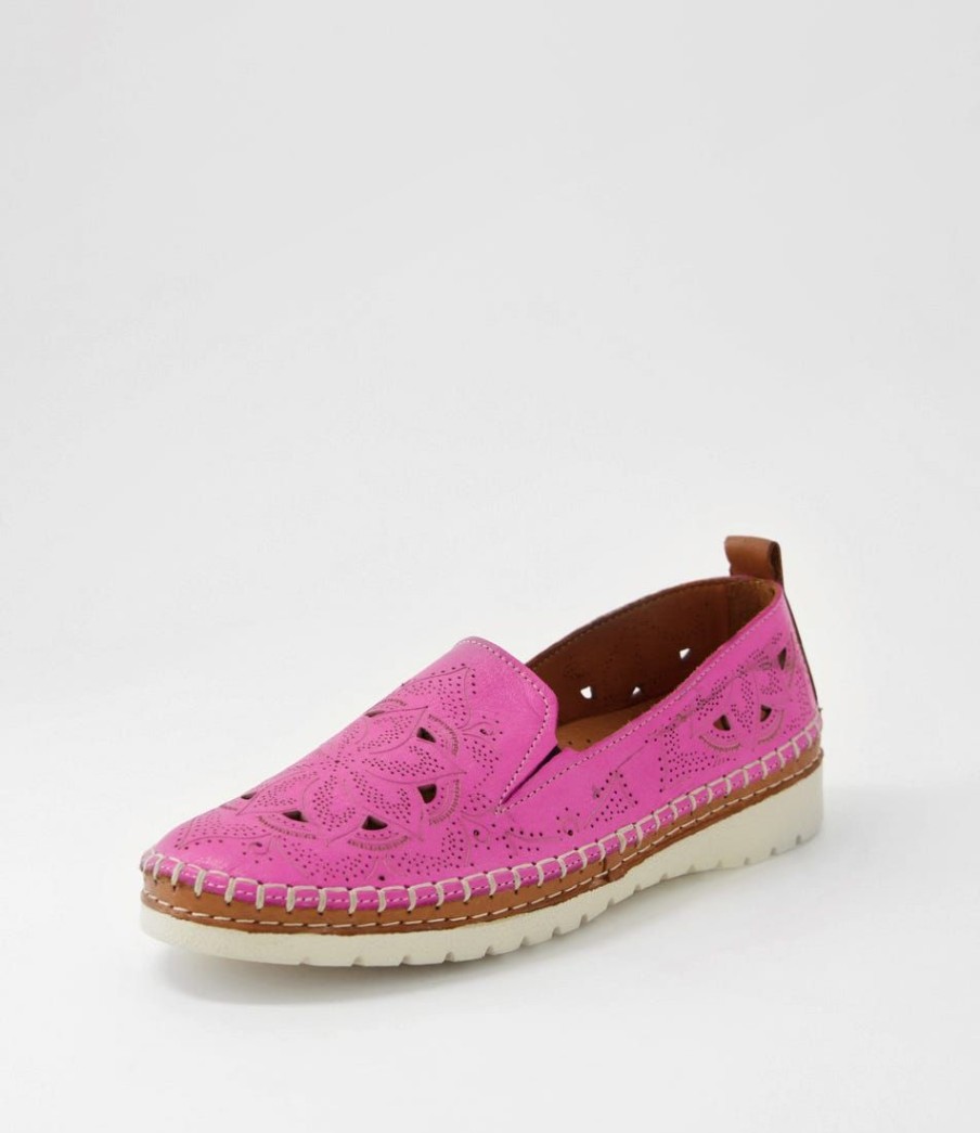 Shoes DIANA FERRARI | Moala Fuchsia Tan Leather Loafers