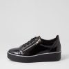 Shoes ZIERA | Zissy W Black Wrinkle Patent Sneakers