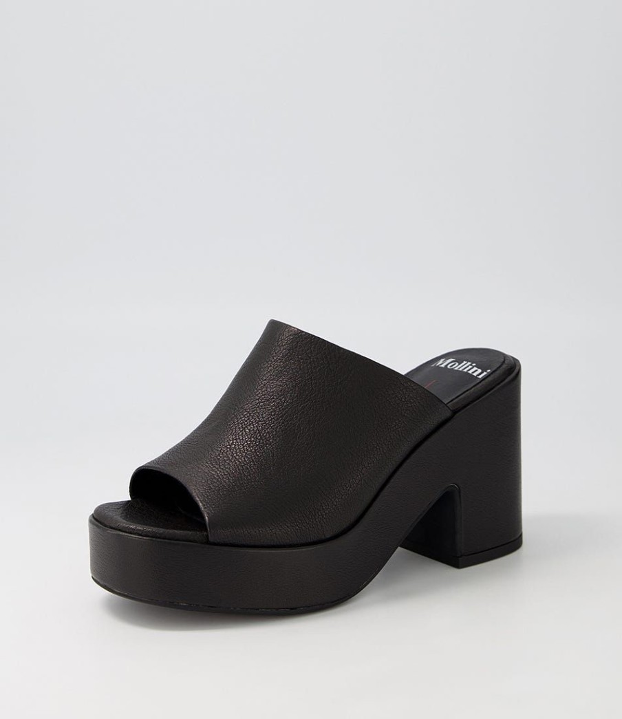 Shoes MOLLINI | Cecile Black Leather Mules