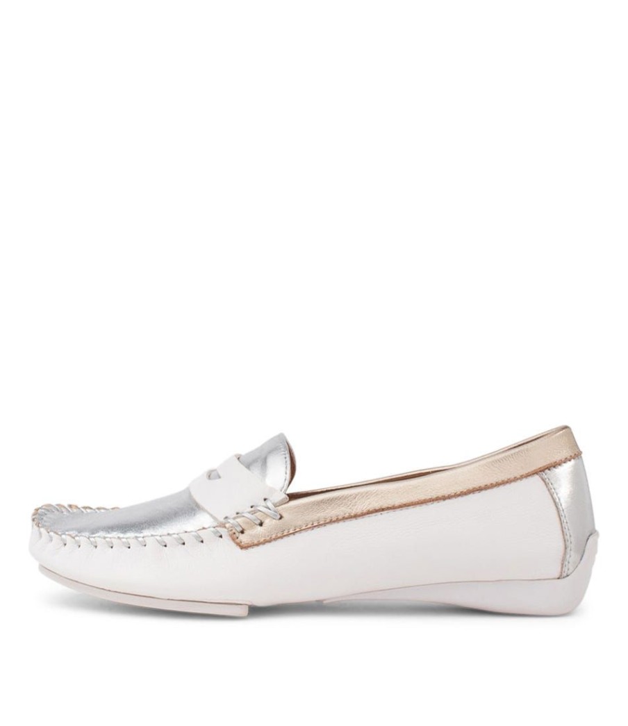 Shoes DJANGO & JULIETTE | Leisa White Metallic Multi Loafers